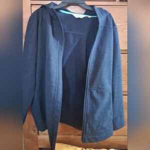Orvis Dark Blue Fleece Jacket with Teal Trim